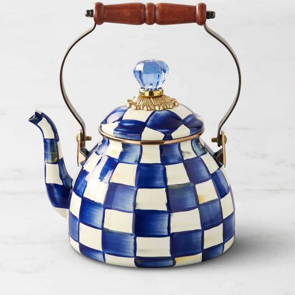 MacKenzie-Childs Royal Check Tea Kettle